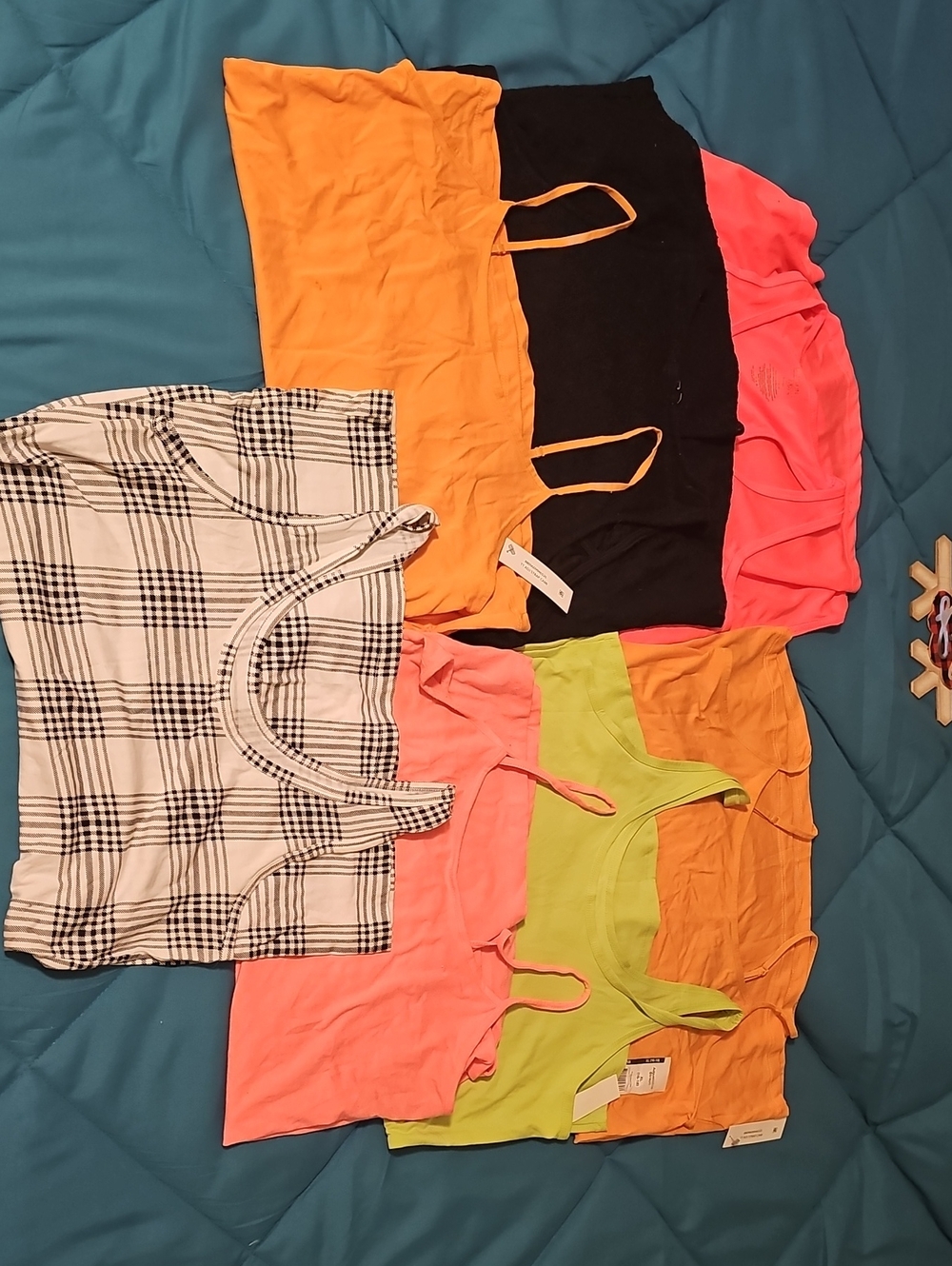 Women’s Assorted Bright Tank Tops - Pink, Orange, Black, Lime, Plaid